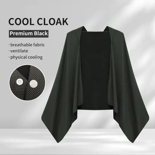 Hooded Ice Silk Sports Towel Cloak, Quick‑Dry Sun‑Protection Breathable Lightweight Cold‑Feeling Sweat‑Absorbent Wrap for Gym Hiking Golf Driving Outdoor Activities, 60*145*55CM, Dark grey