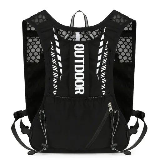 Black 5L Breathable Hydration Vest Pack - Sweat-Wicking Running Bag, Cross-border Cycling Backpack, Marathon Trail Travel Nylon Hiking Pack