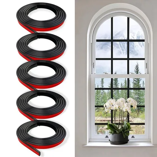5 Rolls Total Window Grille Inserts Grid Kit Self Adhesive Peel and Stick Trim Simulated DIY Window Decorative Black