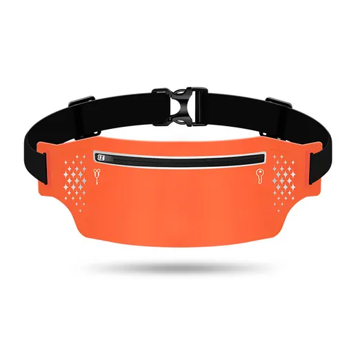 2 Pcs Orange Lightweight Women's Running Waist Bag - Splash-Proof Fitness Belt with Stretchable Phone Storage