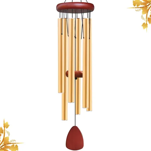 Gold Aluminium Wind Chimes Outside, Soothing Melodic Memorial Sympathy Wind Chime, Suitable Outdoor Garden (36 Inches Gold)