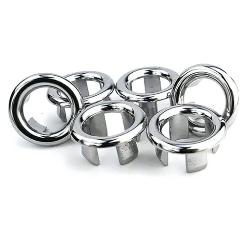 6 Pack Small Sink Insert,Washroom Overflow Drain Cover,Plastic Sink Overflow Ring,Vanity Sink Overflow Cap,Round Basin Cover for Kitchen Bathroom