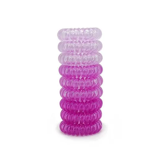 Women Telephone Wire Rubber Bands Stretchy Non-mark Coil Ropes Solid Hair Ties - Purple