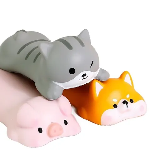 3 Pcs Cute Wrist Rest Support for Mouse Keyboard Computer Kawaii Mouse Pad Cat Pig Dog Animal Design Computer Arm Rest