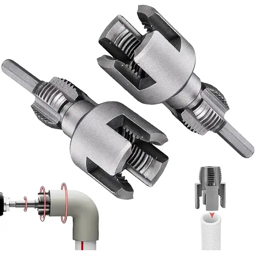 1/2' 3/4' Pipe Thread Cutting Tool, New Integrated Internal & External Pipe Threading Tool, Dual-Function Threader Kit for Home Repair