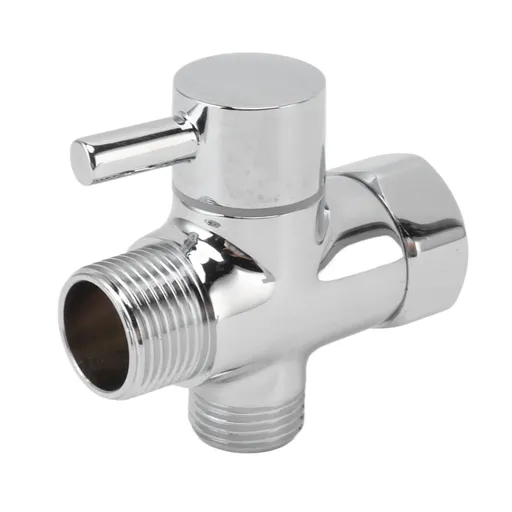 Brass 3 Way Shower Arm Diverter Valve 3 Way Water Valve Water Separator Shower Tee Adapter with 7/8 Inch Water Outlet 1/2 Inch Water Inlet