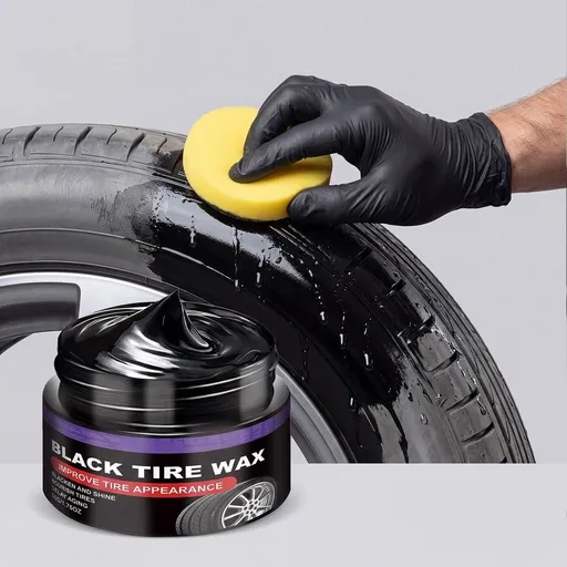 Car Tire Shine, Tire Shine Gel & Wheel Cleaning Wax, Long-Lasting Tire Dressing for Deep Black Wet Gloss Finish, UV Protection for Cars, Trucks, Motorcycles & RVs