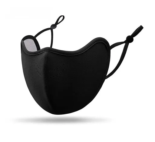 Black thick plush thermal mask with breathable holes, women's windproof and cold proof skiing mask, warm winter outdoor snow sports mask