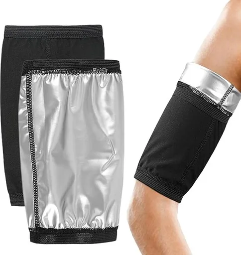 2-Pack Arm Sweatbands - Adjustable Compression Socks - For Training - Arm Trainer with Sauna and Sweat Function - For Training and Sports for Men and Women