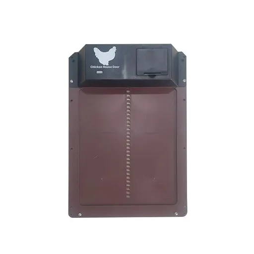 (Brown) Automatic Chicken Coop Door, Programmable with App, Battery Operated, Evening and Morning Delay, Aluminum Door