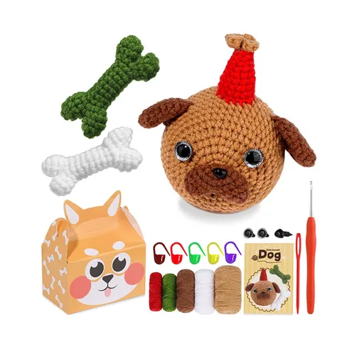 Handmade Dolls Crochet Kits For Beginners Dog Sewing Material Package Hand Knitting Tools For Kids Adults Dolls Kits