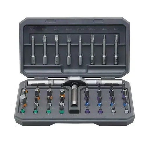 42-in-1 Magnetic Screwdriver Set with Detachable Ratchet Handle,Steel Bits for Various Screw Types,Portable Storage Case for DIY Repair and Assembly Tasks A