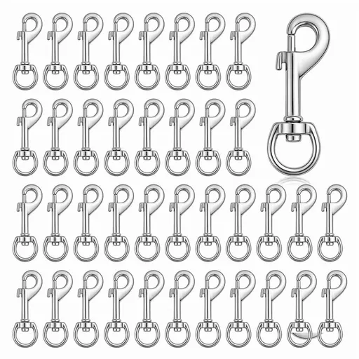 50 Pcs Swivel Snap Hooks, Heavy Duty 2.7 Inch Metal Clips for Dog Leash, Flagpoles, Hammocks