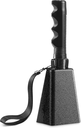 9" Metal Cowbell with Handle Loud Cheering Noise Maker Black Steel