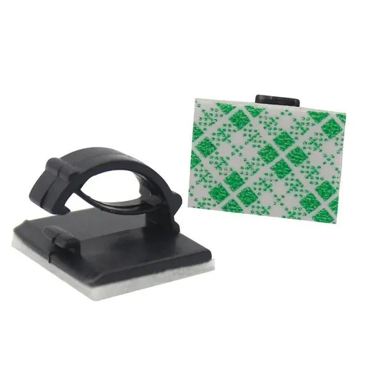 100X Cable Clips Holder Tidy Adhesive Home Car Wire Tie Fixer Drop Clamp Cord - Black-100PCS