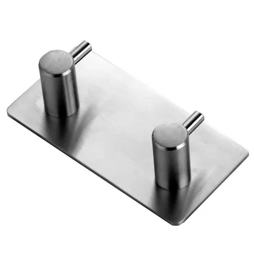 Self Adhesive Stainless Steel Hooks,Wall Mounted Heavy Duty Hanger,Key Rack Towel Hooks for Bathroom,Living Room,Kitchen (2 hooks)