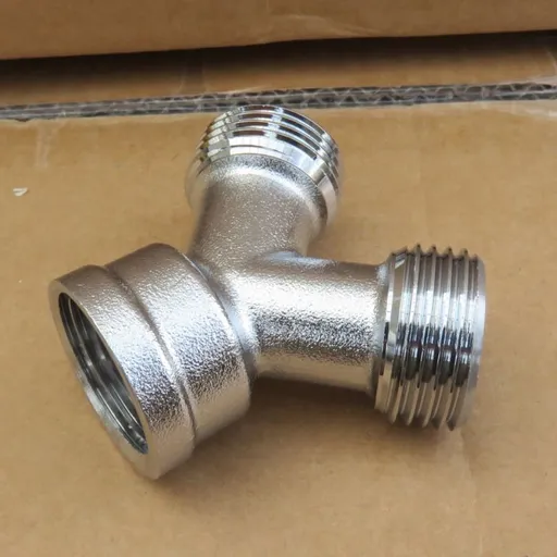 3/4" Electroplated Brass Tee Joint Dishwasher Water Pipe Fitting 4pcs