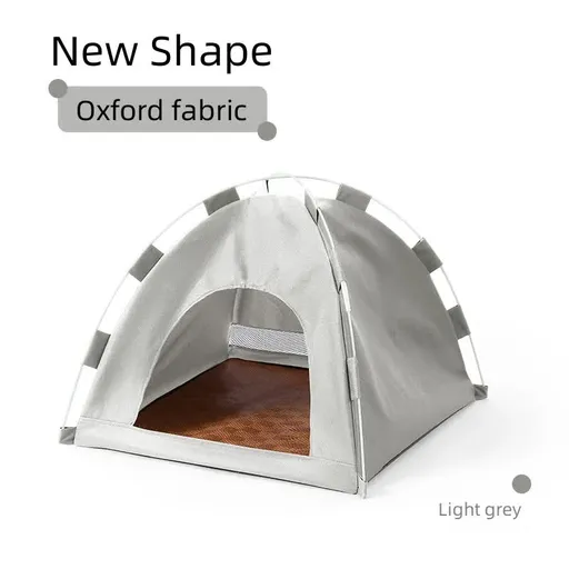 Outdoor Cat House,Pet Tent -Windproof and Dustproof Shelter for Small Pets, Grey, Size: M 40*40*37cm