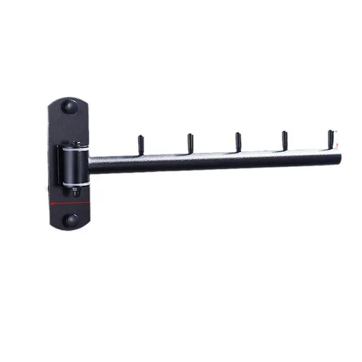 Folding Wall Mounted Clothes Hanger Rack with Swing Arm, Foldable 180°Rotation, Folding Clothes Hanger Drying Rack Rod