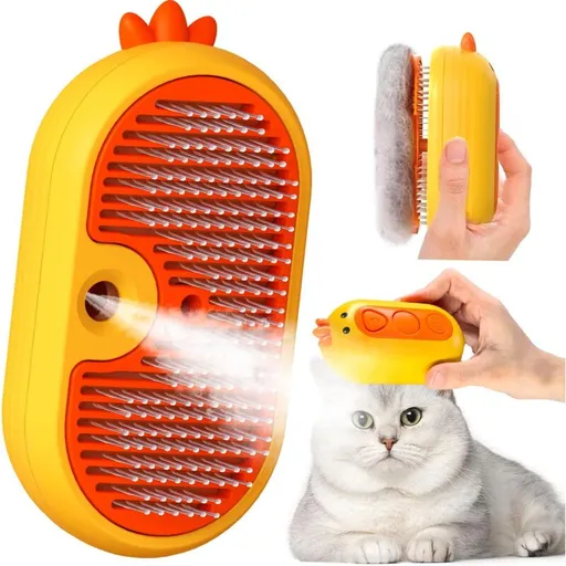 Cat Steam Brush With Release Button, Rechargeable Cat Steam Brush For Long And Short Hair Cats Dogs Rabbits,