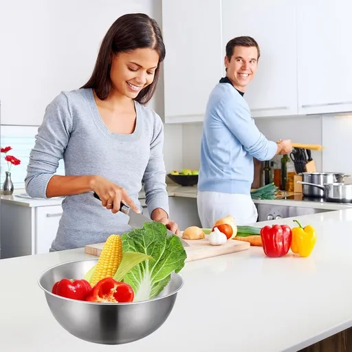 Stainless Steel Mixing Bowl, Refrigerator, And Kitchen Food Storage Organizer, Metal Mixing Bowl For Food Prep, Baking,Storage, Cooking, Serving, Dishwasher Safe