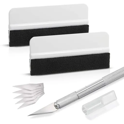 Car Accessories Squeegee Kit, With Felt Squeegee, Hobby Knife For Application Or Scraping With Cutter And Plastic