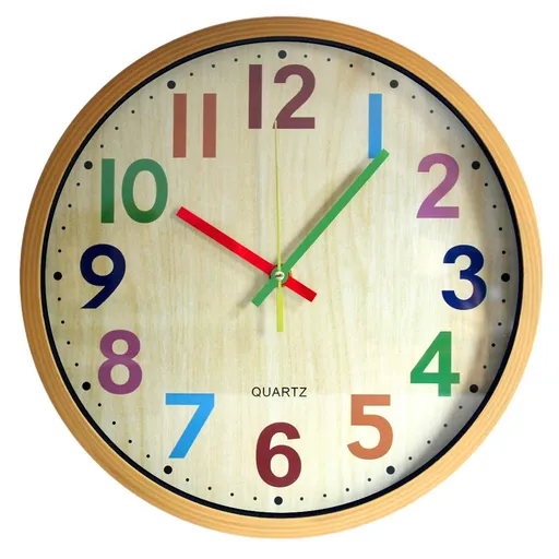 Wall Clock Easy to Read 12 Inch Silent Non-Ticking Colorful Battery Operated Yellow