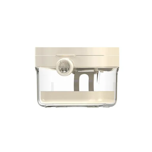 White Portable Retainer Cleaning Case - Multifunctional Aligner and Denture Soaking Container with Drain Tray, Mirror, Cleaning Brush and Travel Storage