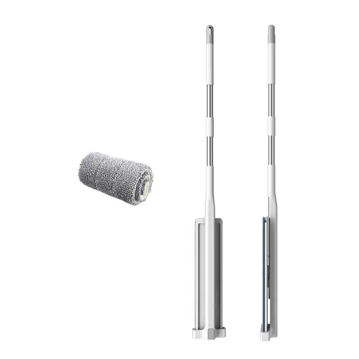 Microfiber Flat Mop Hand Wash Free Long Handle Large Flat Mop Dry Wet Use Floor Cleaning Tool White 36 Plate Set with 1 Cloth