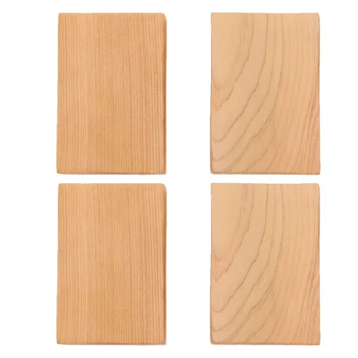 4pcs Rectangule Wooden Board Thicken Blank Unfinished Wood Cutout Smooth Cutting Plaque For DIY Crafts Project 6x4x1.2cm Light Brown