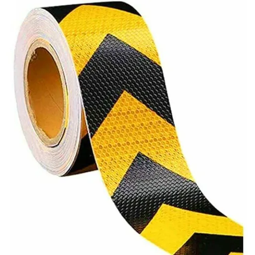 Hazard Warning Reflective Arrow Tape Yellow Black Self-Adhesive Safety Conspicuity Reflector Marking Tape for Signage