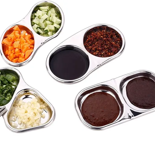 Stainless Steel Seasoning Bowls Set of 3 8.5x8.5cm Silver