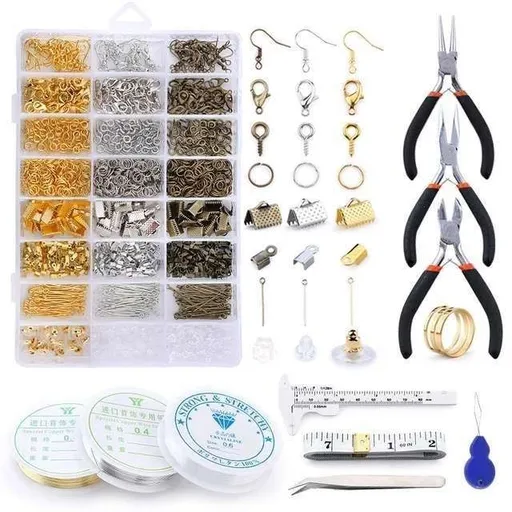Jewelry Making Mega Kit with Pliers, Wire, Rings, MultiColor