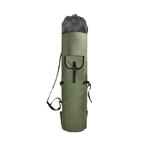 Green Fishing Rod & Reel Organizer Bag - Holds 5 Poles with Tackle Storage | 48.4" x 13.4" x 13.4" Travel Case | Adjustable Shoulder Strap & Handle | 600D Cloth Material | Compact Foldable Design
