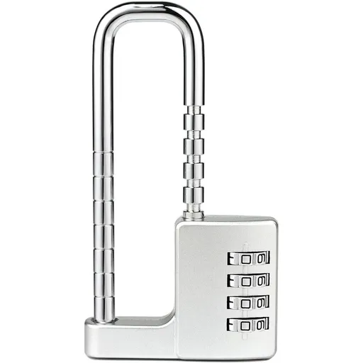 Gym Locker Lock Code Long Adjustable Shackle Lock for, School, Gym, Fences,Child Proof Sliding Code Locks Baby Safety U Shaped for Knob Handle Drawers Closet (Silver)