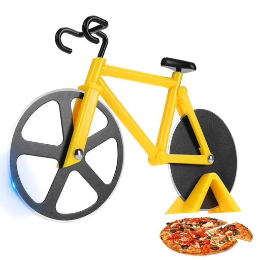 Bicycle pizza knife wheel, non stick cutting wheel, double stainless steel, most suitable for vacation home cold kitchen small tools
