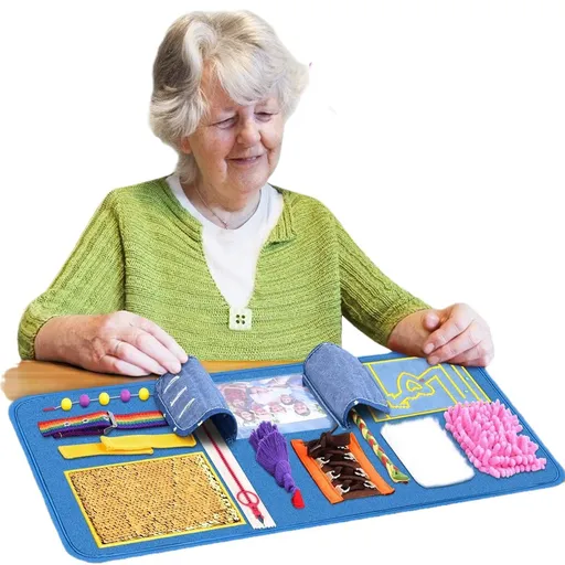 Dementia Activities for Seniors, Memory blanket Products, Aids in Therapy of person with , Alzheimers and Dementia.