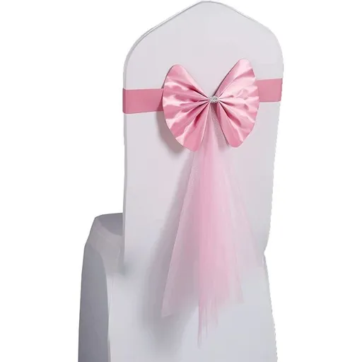 Chair sashesChair Protector Seat Covers Sashes,Chair Sashes Bows Chair Bands Ties Colourful Satin Sash Wedding Chair Bow (2 pcs)