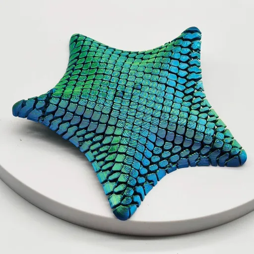 Laser Green 3D-Printed Articulated Starfish Fidget Toy for Stress Relief - Eco-Friendly 12cm Sensory Toy for Kids & Adults