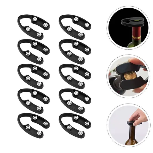 10Pcs Portable Black Wine Foil Cutters with Creative Design for Easy Red Wine Bottle Opening