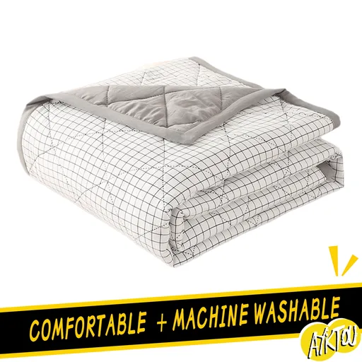 Reversible Patchwork Quilts Queen Size, 78.74x59.05in Lightweight Plaid Bedspreads Coverlets Quilt Bedding Blanket for All Seasons White