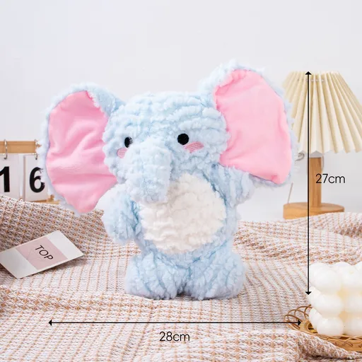 Plush Elephant Dog Toy AMOOR Squeaker Teething One Size