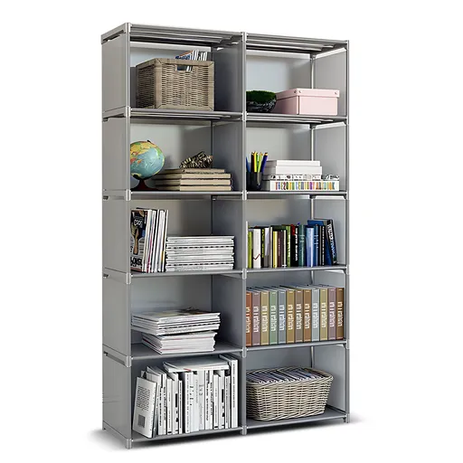 10 Cube Storage Shelves Closet Organizer Storage Cabinet Shelf Waterproof Non-woven Fabric Multifunctional Bookcase Bookshelf Home Organization with 12mm Heavy Duty Steel Pipe for Kids Closet Bedroom