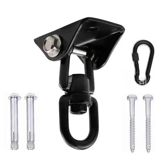 Hammock Hanging Kit,Hanging Chair Hardware 360°Rotating Capacity Hammock Hooks Heavy Duty,Hammock Chair Hanging Kit & Swing Ceiling Hook Snap for Hammock Chair Stand,Seat, Tree,Yoga,Gym(Black)