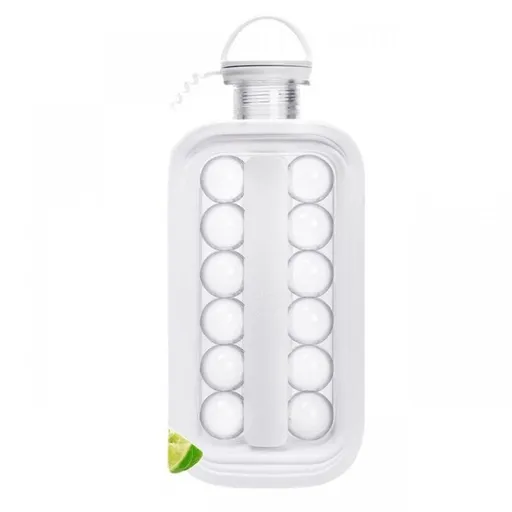 Trays 2 in 1 Portable Ice Ball Maker Kettle With 17 Grids Flat Body Lid Cooling Ice Molds For Hockey,Cocktail,Coffee,Beer