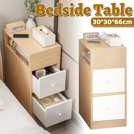 Small Multi Functional Storage Cabinet 2 Drawers 1 Open Space Sturdy Durable