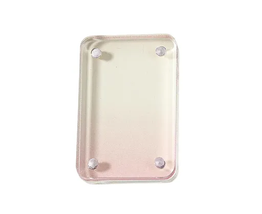 Card Brick grip Suction Transparent Visible DIY Store Photos Gradient Color Flowing Sand Mahjong Size Card Case Album Home Supply - Pink