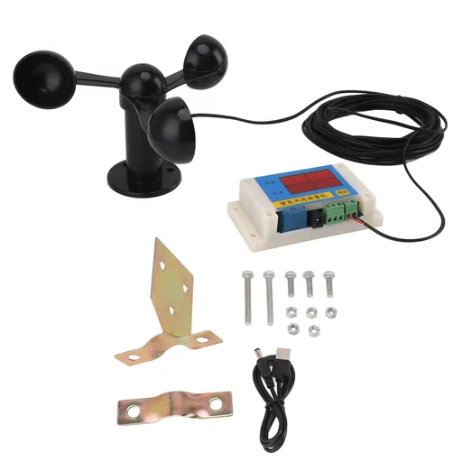 3 Fan Blades Tower Crane Anemometer 3 Blades USB 5V High Accuracy 2‑12 Lever Wind Speed Alarm Device for Outdoor