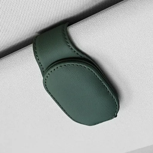 Panoz Car Sun Visor Glasses Clip Card Holder Dark green