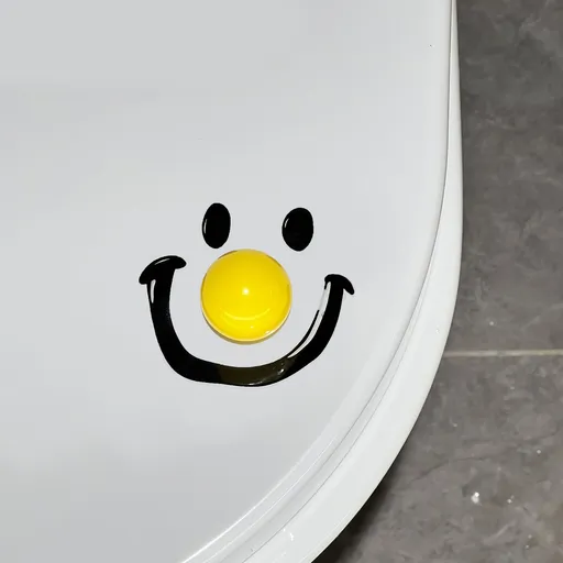 2 PCS Yellow Smiley Face Toilet Seat Lifter - Adhesive Bathroom Lifter Handle for Hands-Free Opening